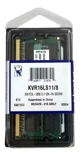 Memória 8gb 1600mt/s Ddr3l Non-ecc Cl11 Sodimm Kingston
