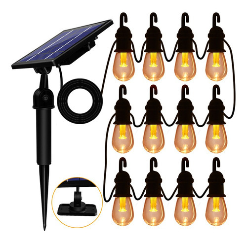 Lámpara Colgante Edison 12 Bombillas Solares