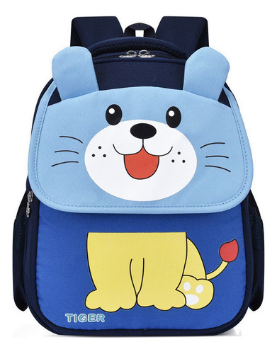 Mochila Infantil Portátil De Gran Capacidad León Azul Claro