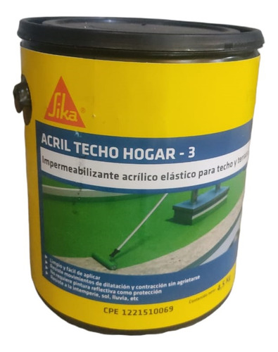 Manto Elastico Acril Techo 3 1 Gln (4.50kg) Rojo Sika