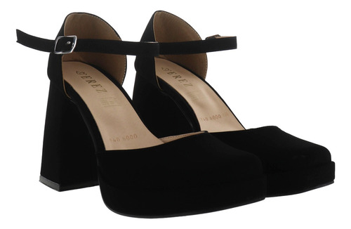 Imagen 3 de 4 de Zapatos De Tacón Con Punta Cerrada Efecto Ante