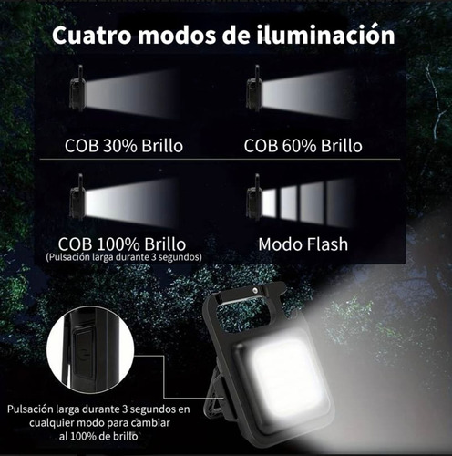 Lampara Mini Led Portatil Recargable Multifuncional 500 Mah.