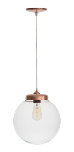 Colgante Globo De Vidrio Metal Cobre 25cm - Gm Lamps