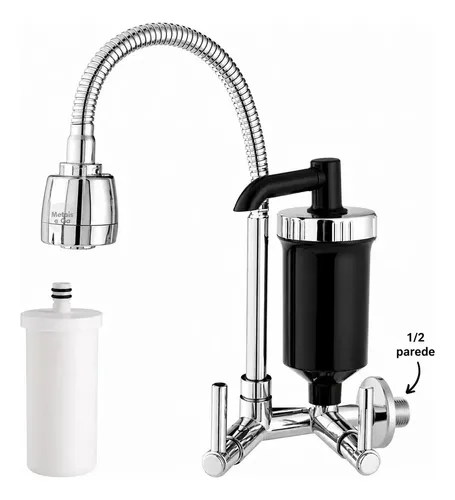 Torneira Parede Cozinha Gourmet com Filtro Com Purificador Preto ...