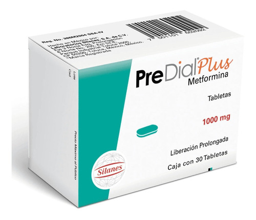 Predial Plus Metformina 1000 Mg Con 30 Tabletas