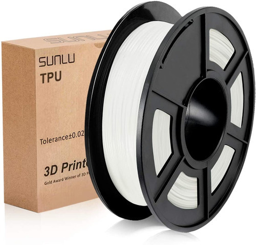 Filamento Tpu Blanco Sunlu 1.75mm Impresión 3d 500gr