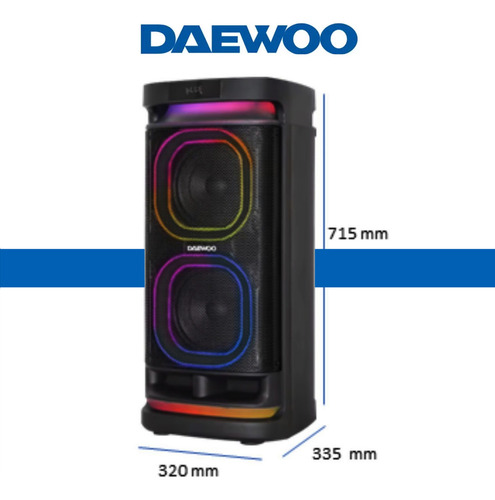 Bocina Bafle 2x8 Daewoo DW2028 Thunder-x Recargable Bluetooth Tws Color Negro