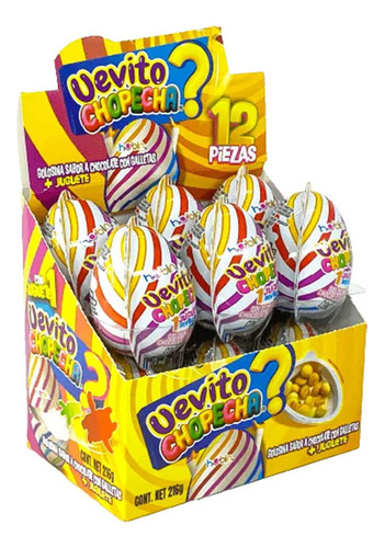 Dulce Huevito Chopecha Galleta Chocolate + Juguete 12 Pieza