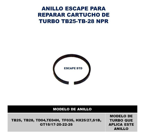 Anillo De Escape Turbo Npr Tb25, Tb28