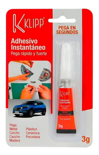 Pegante Instantaneo Klipp 3g Original *20 Unidad