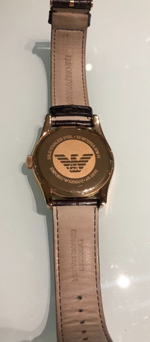 Relógio Empório Armani, Dourado Com Pulseira Em Couro