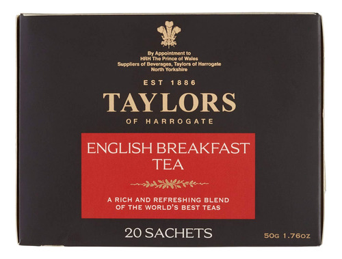 Taylors Of Harrogate Desayuno Inglés, 20 Bolsitas De Té