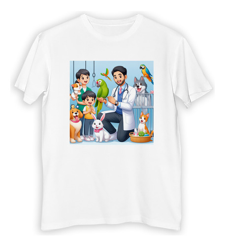 Remera Niño Veterinaria Doctor De Animales Bichos