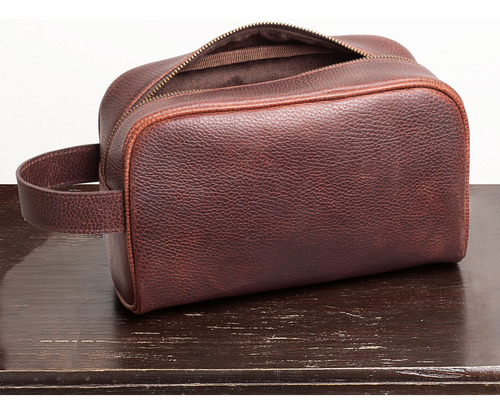 Neceser Sobaquera Cosmetiquera De Viaje Piel Unisex Yayas Color Cognac