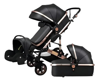 Carrinho De Bebe Europeu 3 Em 1 Moises Berço + Bebe Conforto