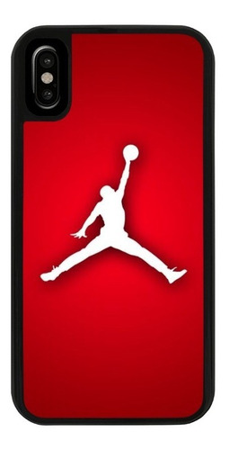Funda Uso Rudo Tpu Para iPhone Michael Jordan Blanco Rojo