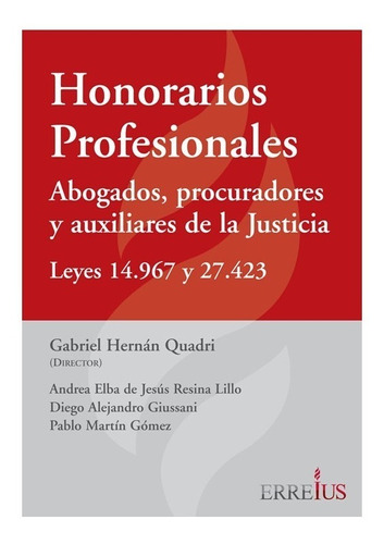 Libro Honorarios Profesionales Gabriel Quadri 