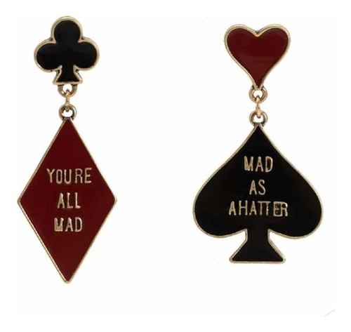 Yoxo Style Pendientes Colgantes Lolita Red Queen Of Hearts,.