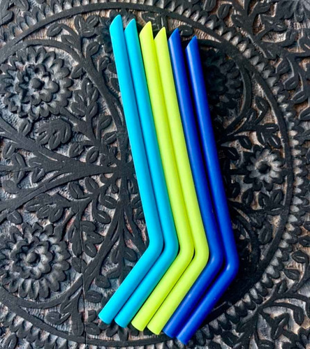 Imagen 3 de 9 de Pajitas De Silicona Set X 12 Y 2 Cepillos Limpieza Ecoshop