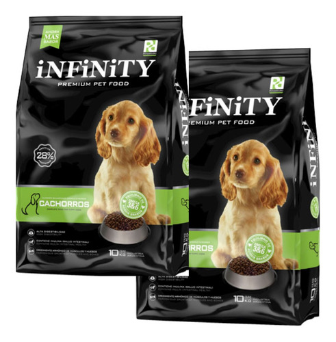 Alimento Perros Cachorros Infinity Premium Pack 2x 10kg