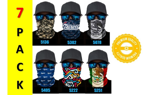 7 Pack Envío Gratis Bandanas Protección Polvo Sol Viento