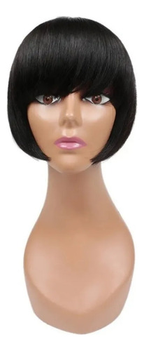 Peluca De Pelo Humano Brasilero Virgen Liso 20cm