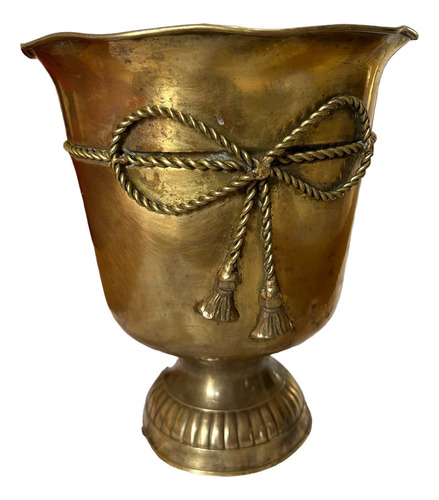 Copa O Jarron De Bronce Vintage Antiguo