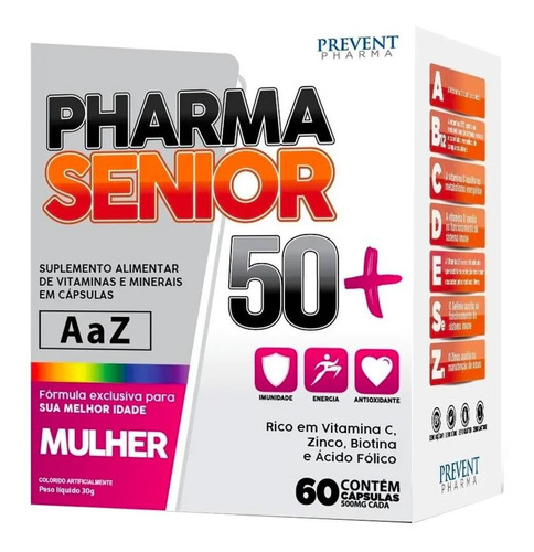 Pharma Senior Mulher 50+ Imunidade Energia 60 Caps Prevent