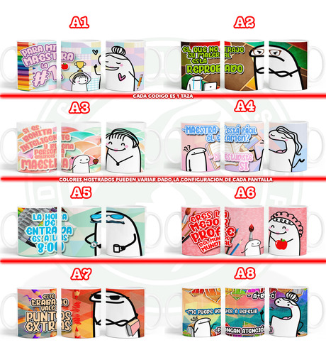 Taza Meme Flork Maestro Maestra Profesor - A 11oz 24pz Vario