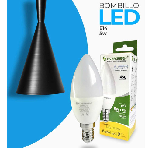 Imagen 3 de 7 de Bombillo Led E14 Tipo Velita