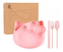 Comprar Plato Y Cubiertos D Hello Kitty Infantil - Plato + Cubiertos