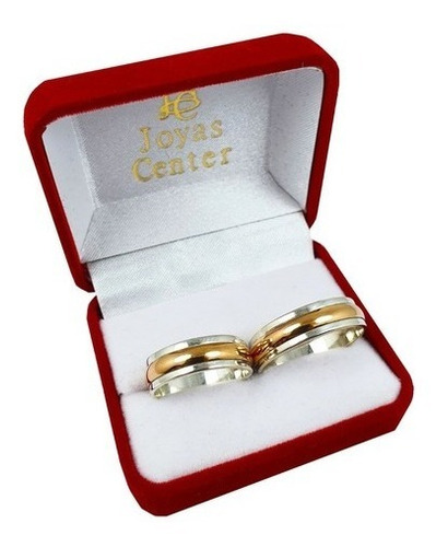 Imagen 2 de 9 de Alianzas Plata 925 Y Oro 18k Rose Mod C5md3