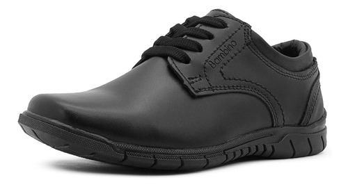 Zapato Escolar Niño Bambino Piel Antiderrapante Negro 18-21