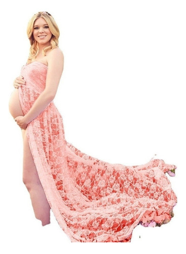 Vestido De Maxi Maternidad Embarazo Sin Tirantes Fotografía