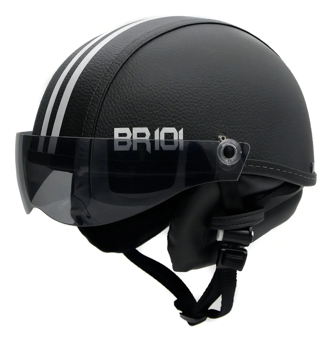 Capacete Coquinho BR101 Vision Preto Certificado Inmetro Viseira Fumê