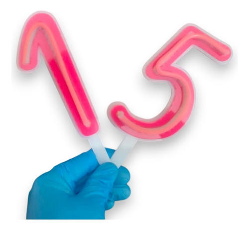 2 Pack Velas 15cm P/ Pastel Luz Neon Números Cumpleaños Vela