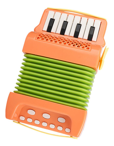 Acordeón De Piano De 10 Teclas Y 8 Bajos, Música Naranja