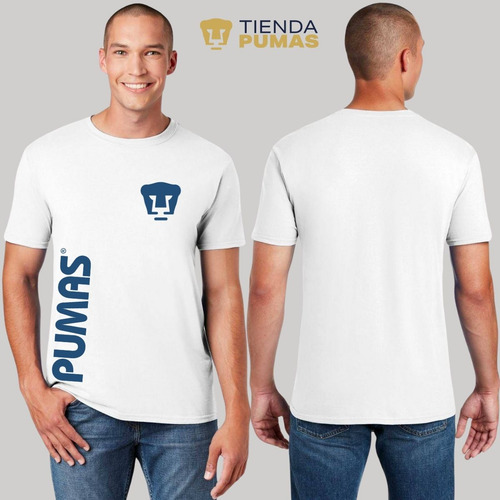 Playera Deportiva Hombre Pumas Unam Retro Azul Vinil