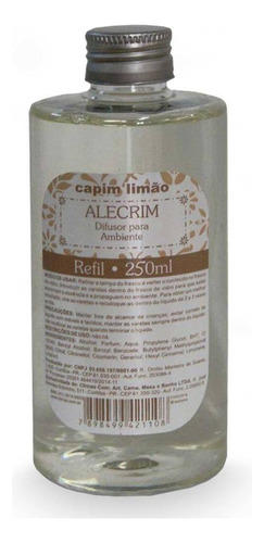 Refil Difusor Alecrim 250ml Marca Capim Limão