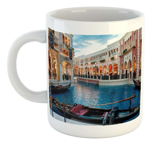 Taza Ceramica Paisaje Italia Venecia Gondola Taxi