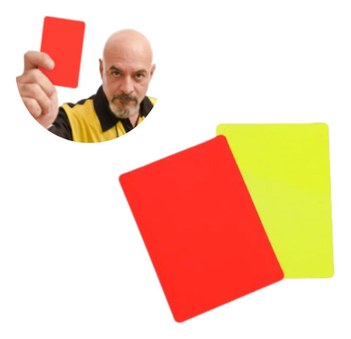 Par Cartão De Árbitro Juiz De Futebol Campo Amarelo Vermelho