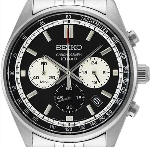 Relógio Masculino Seiko Cronógrafo 60 Min - Aço Inox, Preto