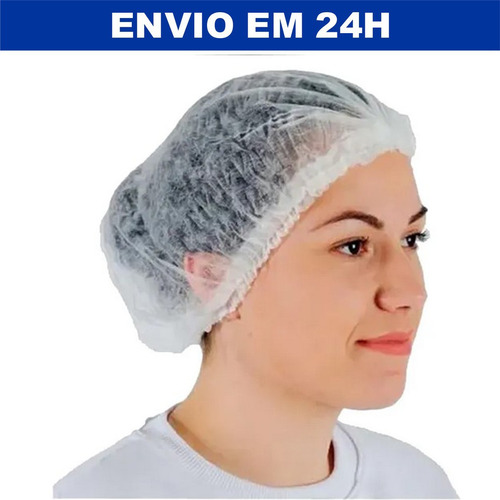 Touca Descartável Anvisa C/ Elástico Para Cabelos C/ 100