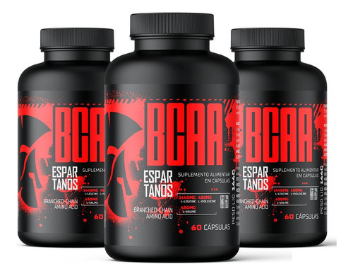 Combo 3x Bcaa 3:1:1 - 60 Cápsulas - Espartanos Nutrition