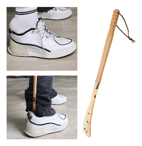 Calzador De Madera Con Mango Largo Y Asistencia Para El