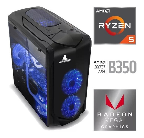 Pc Gamer Amd Ryzen 3 2200g Radeon 8gb+480 Ssd +monitor