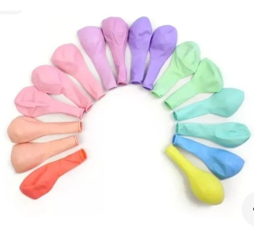 Imagen 2 de 3 de 100 Globos Látex Color Pastel 12 Pulgadas Apto Aire O Helio