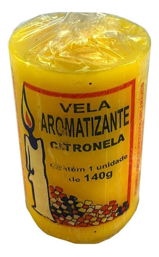 Vela Citronela Aromática Amarela 140g Natural Perfumada