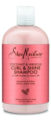 Shea Moisture Shampoo Coconut & Hibiscus Curl & Shine 384ml.