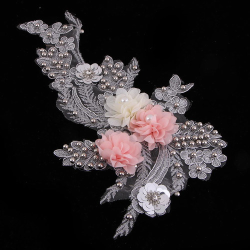 De Encaje De Malla De Flores Coser Apliques Para